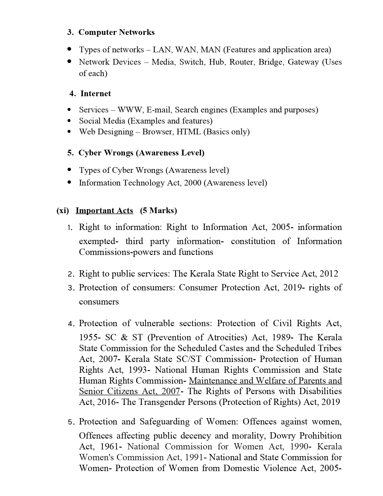 PSC Computer Programmer Syllabus